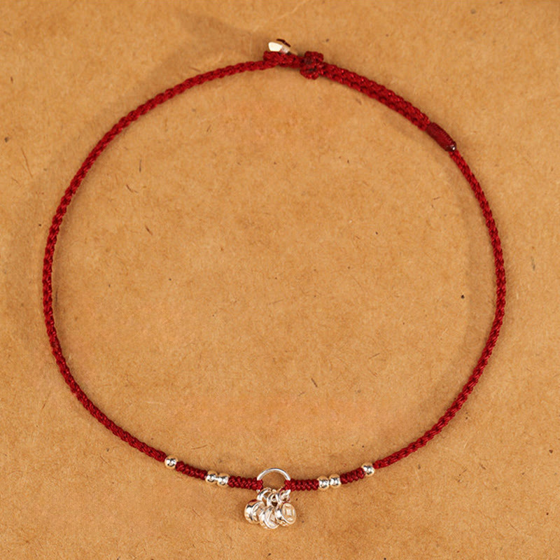 Buddha Stones Bracelet de cheville ultra-fin en argent sterling 925 et cuivre, fabriqué à la main, alliant protection et résistance. - image 5