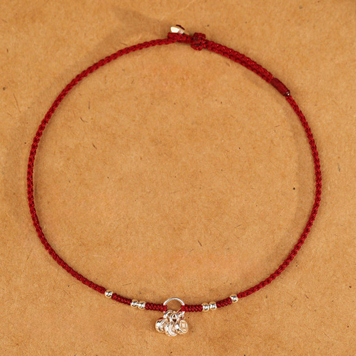 Buddha Stones Bracelet de cheville ultra-fin en argent sterling 925 et cuivre, fabriqué à la main, alliant protection et résistance. - image 5