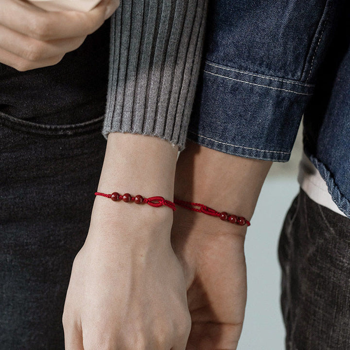 Buddha Stones Bracelet en corde tressée avec perles de cinabre faites à la main, symbole de calme et de bénédiction - image 16