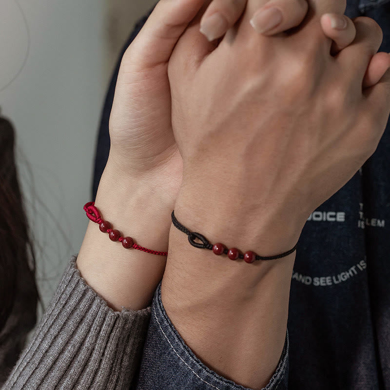 Buddha Stones Bracelet en corde tressée avec perles de cinabre faites à la main, symbole de calme et de bénédiction - image 17