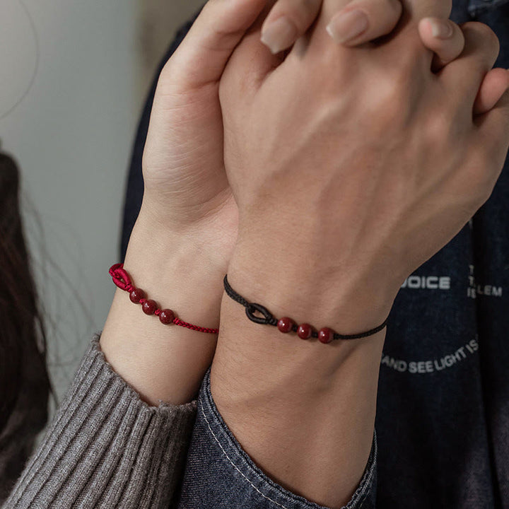 Buddha Stones Bracelet en corde tressée avec perles de cinabre faites à la main, symbole de calme et de bénédiction - image 17