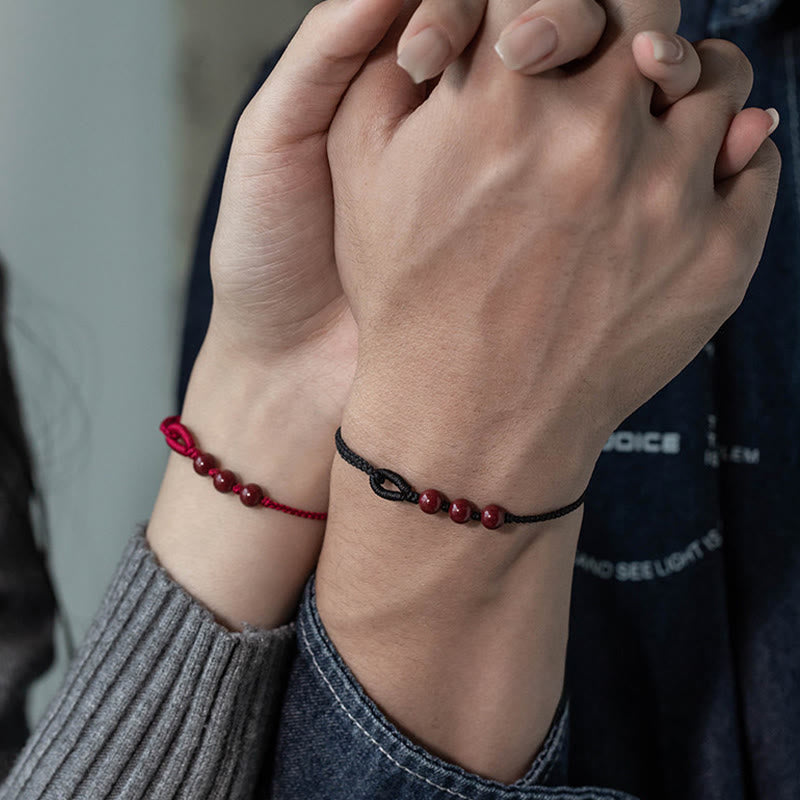 Buddha Stones Bracelet en corde tressée avec perles de cinabre faites à la main, symbole de calme et de bénédiction - image 18