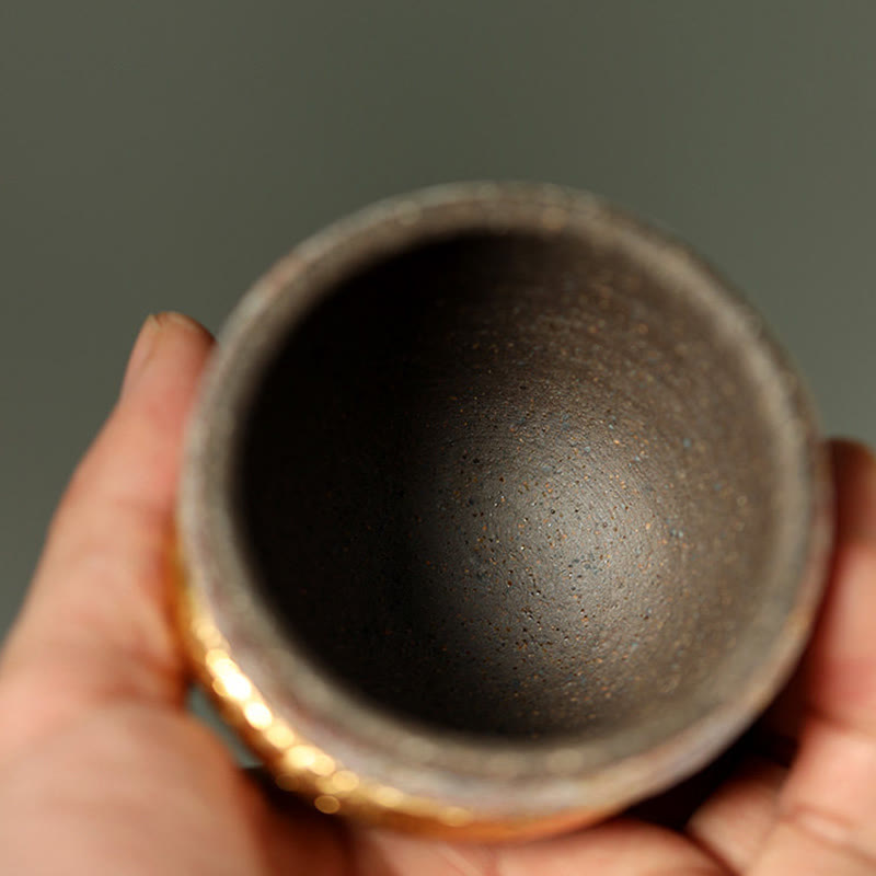 Buddha Stones Tasse à thé en céramique avec poisson koi arowana doré - image 4