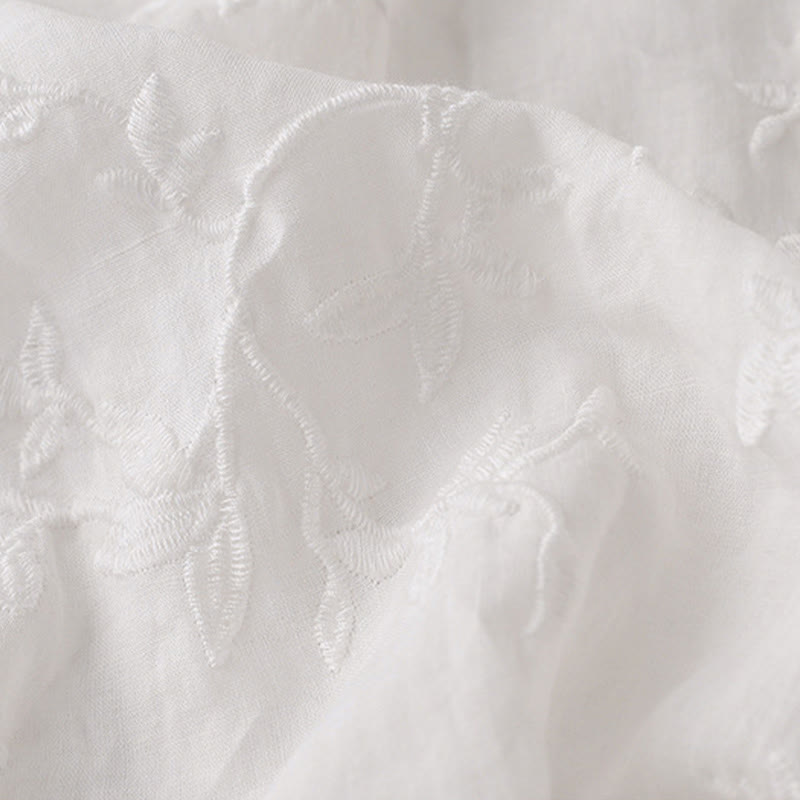 Buddha Stones Chemise en coton à manches longues et col en V pour femme, motif feuilles, idéale pour le printemps - image 14