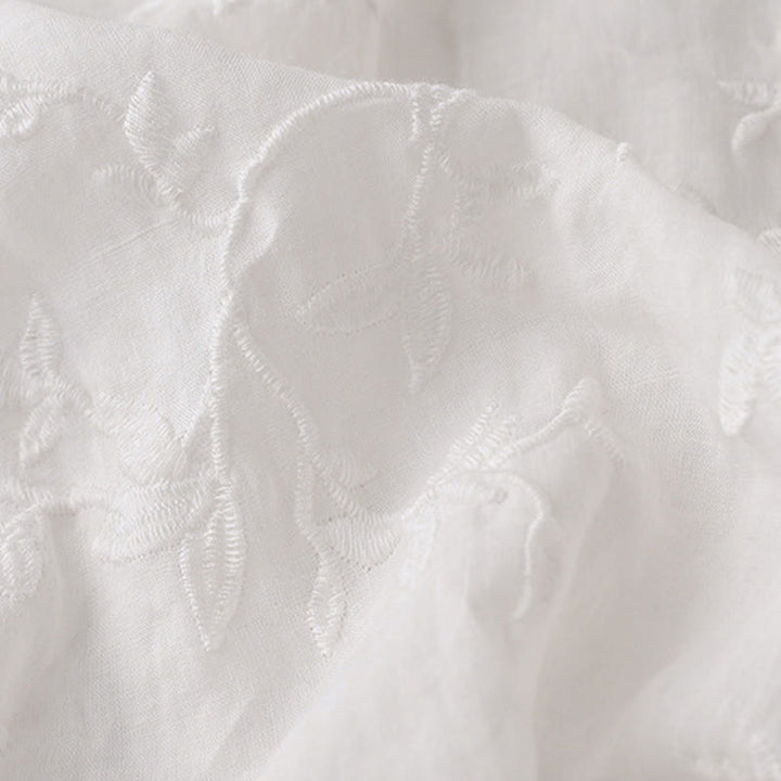 Buddha Stones Chemise en coton à manches longues et col en V pour femme, motif feuilles, idéale pour le printemps - image 14