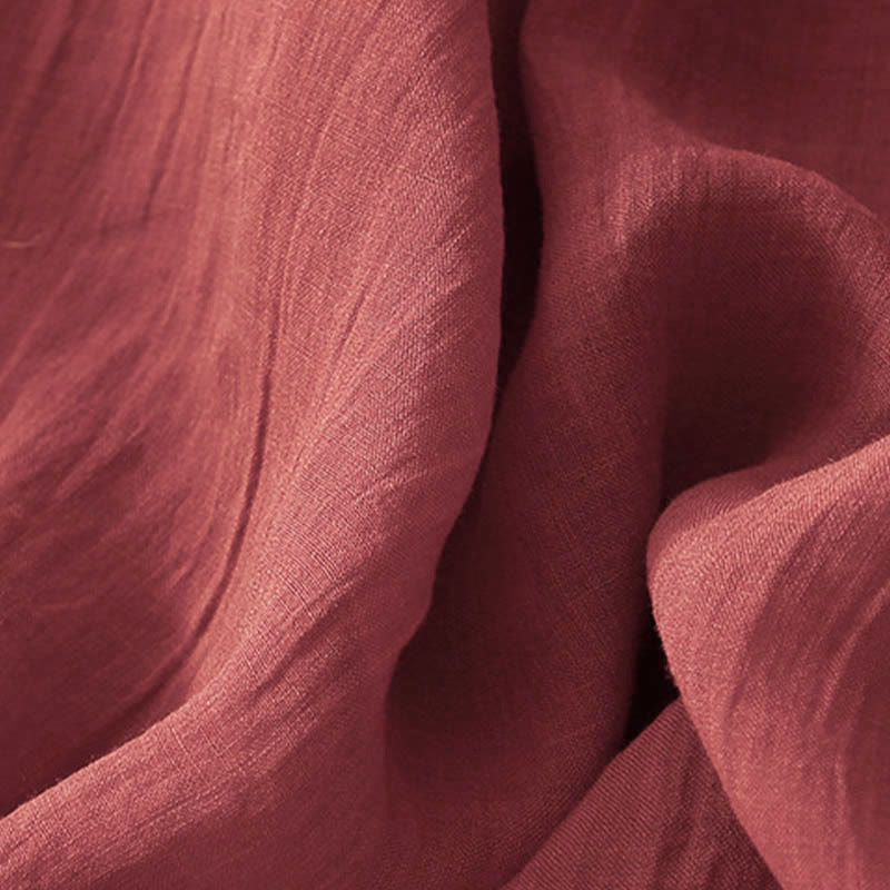 Robe midi en coton à manches courtes et poches, brodée de Buddha Stones, couleur unie - image 19