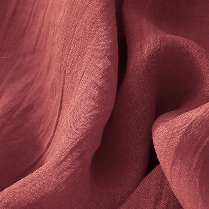 Robe midi en coton à manches courtes et poches, brodée de Buddha Stones, couleur unie - image 19