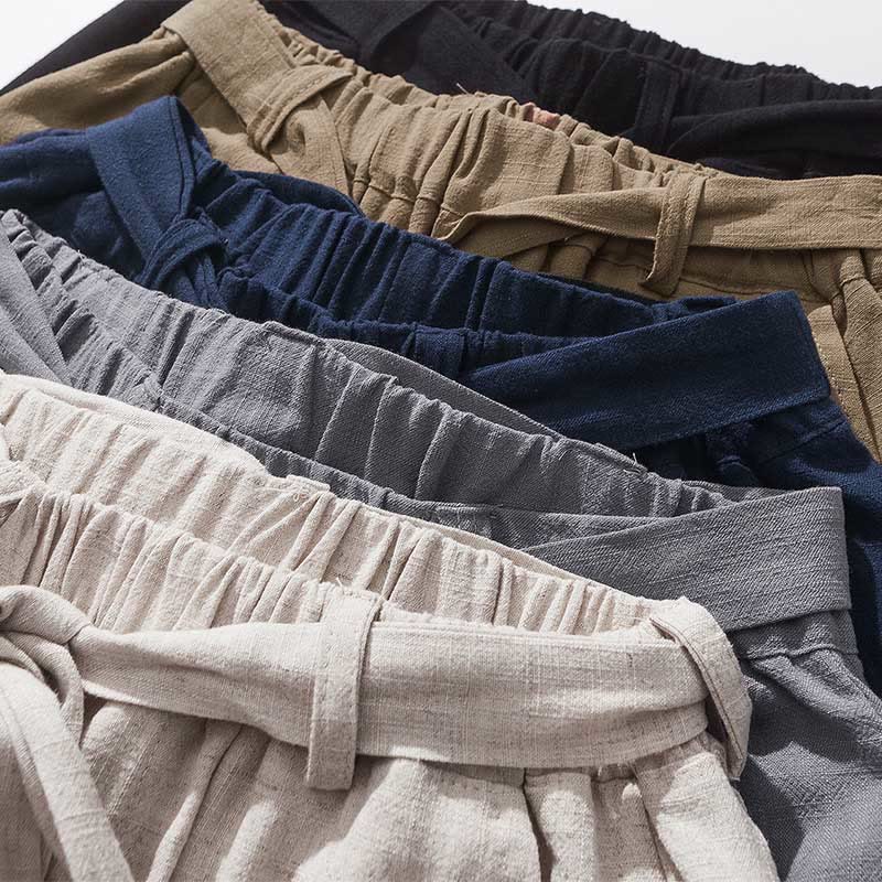 Buddha Stones Pantalon homme en polyester avec cordon de serrage à taille élastique, longueur cheville et poches - image 8