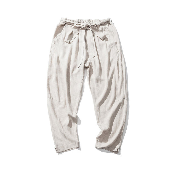 Buddha Stones Pantalon homme en polyester avec cordon de serrage à taille élastique, longueur cheville et poches - image 2