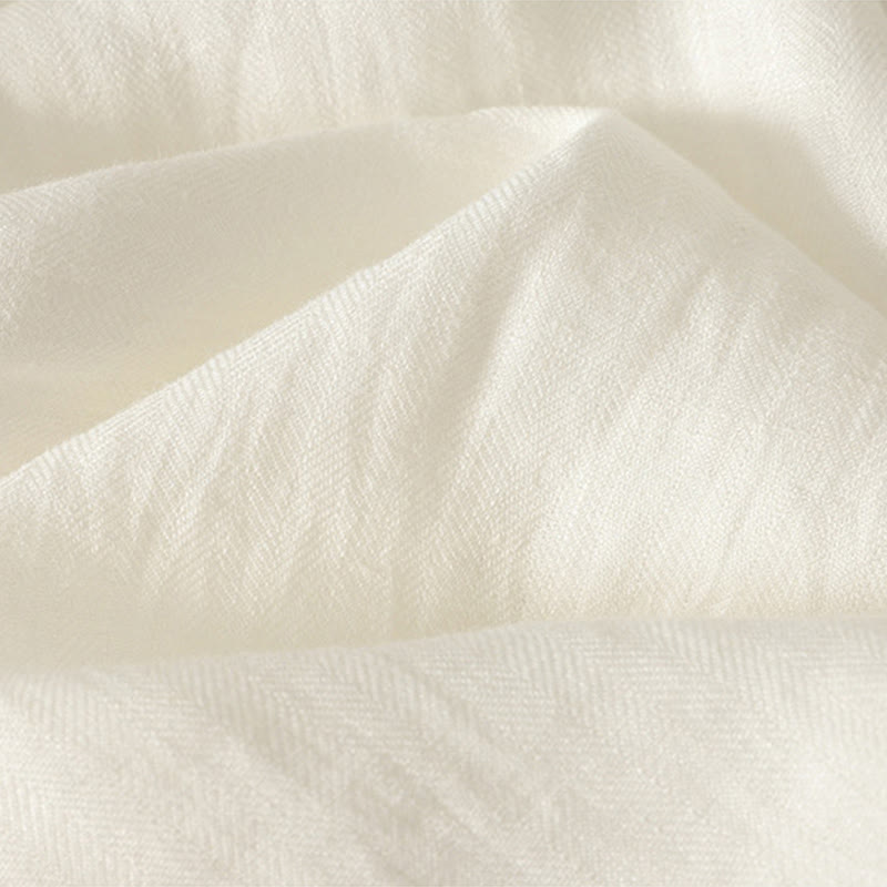 Buddha Stones Chemise en coton unie à manches longues et col en V pour femme, idéale pour le printemps - image 13