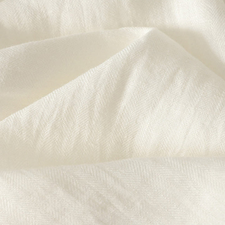 Buddha Stones Chemise en coton unie à manches longues et col en V pour femme, idéale pour le printemps - image 13