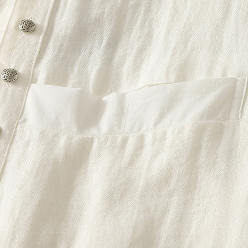 Buddha Stones Chemise en coton unie à manches longues et col en V pour femme, idéale pour le printemps - image 12