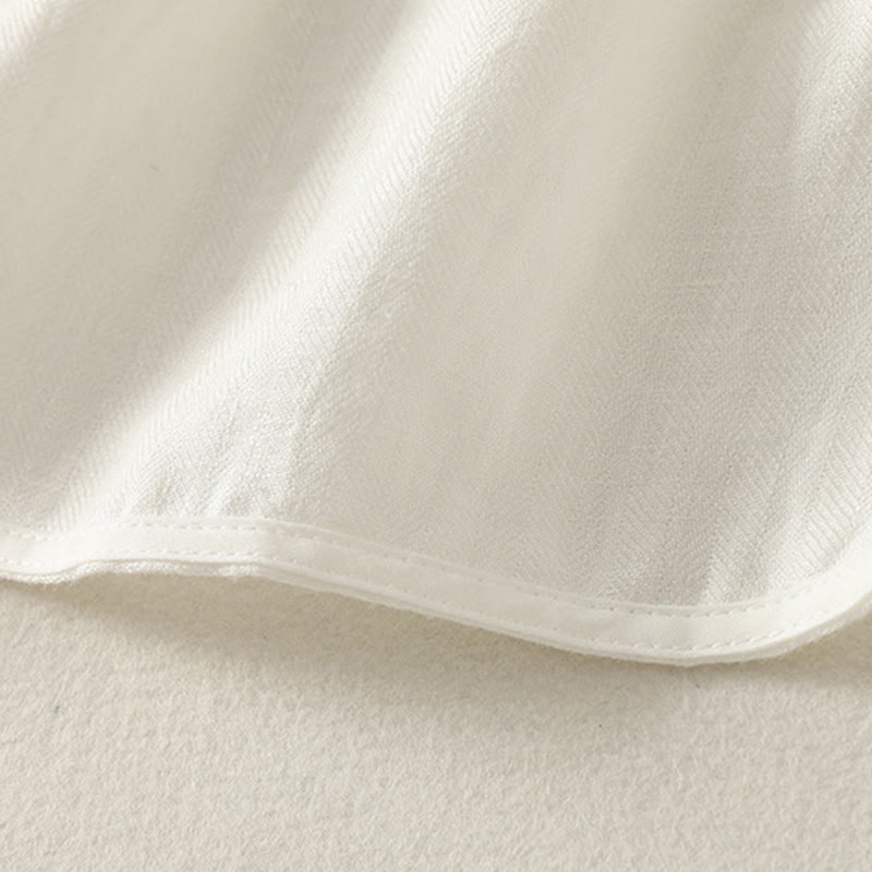 Buddha Stones Chemise en coton unie à manches longues et col en V pour femme, idéale pour le printemps - image 9