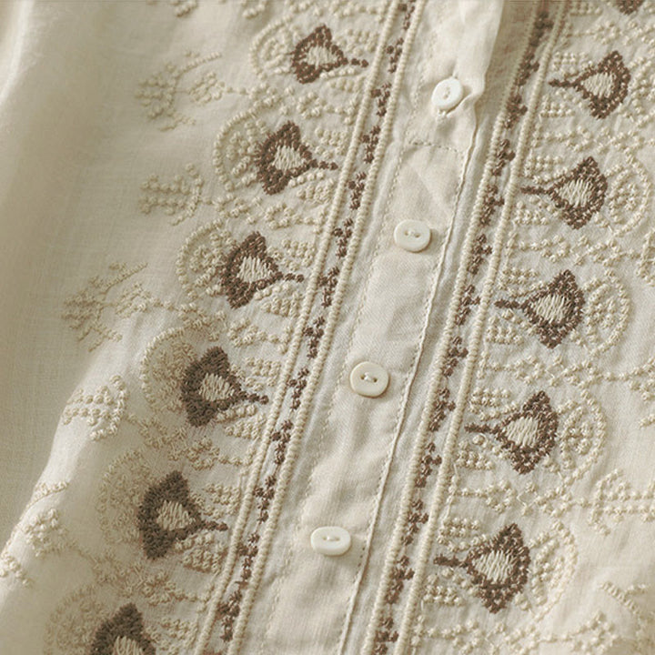 Buddha Stones Chemise d'été à manches courtes et col rond en polyester pour femme - image 17
