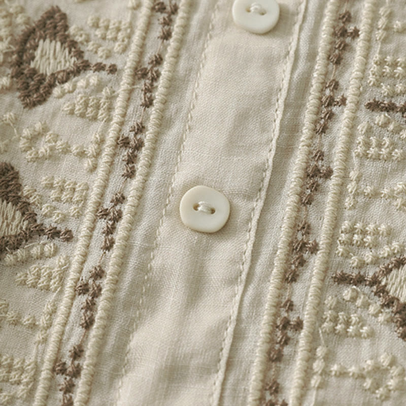 Buddha Stones Chemise d'été à manches courtes et col rond en polyester pour femme - image 18