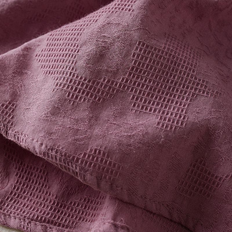 Buddha Stones T-shirt en coton pour femme à revers et motif floral décontracté - image 6