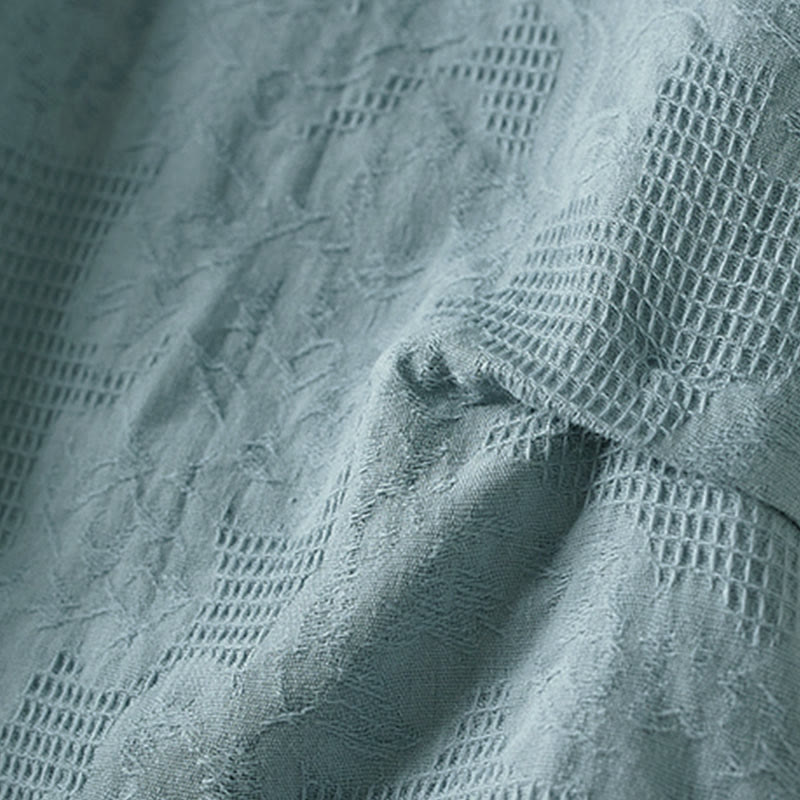 Buddha Stones T-shirt en coton pour femme à revers et motif floral décontracté - image 11