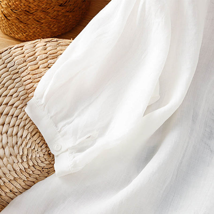 Buddha Stones Chemise à manches courtes et col rond à motif de courge corail pour femme, en polyester - image 14