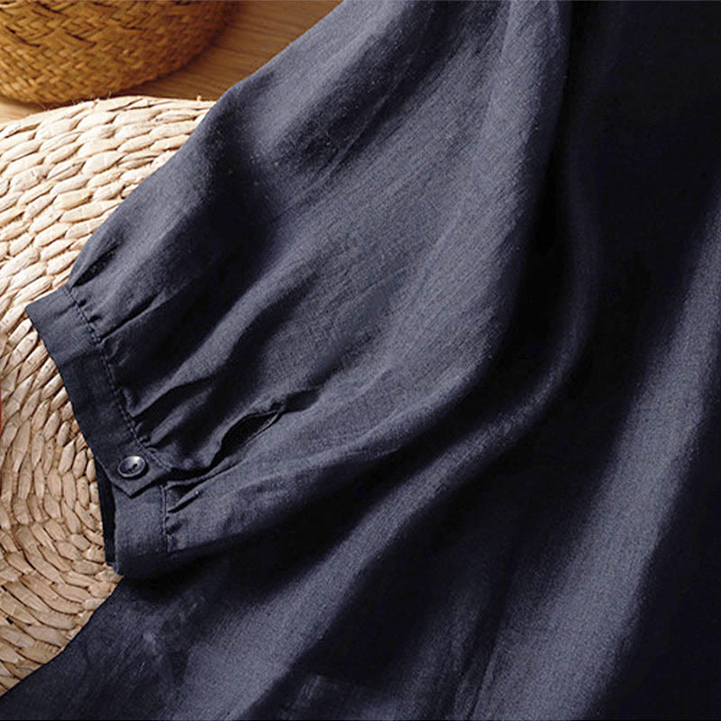 Buddha Stones Chemise à manches courtes et col rond à motif de courge corail pour femme, en polyester - image 4