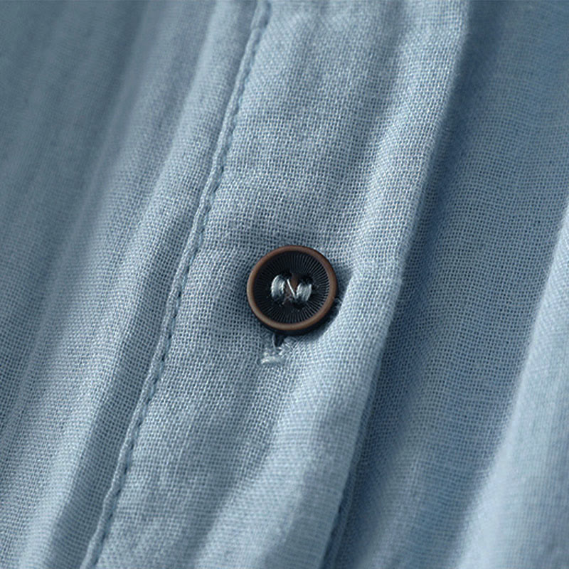 Buddha Stones Chemise femme en polyester à manches longues et col rond, couleur unie - image 4