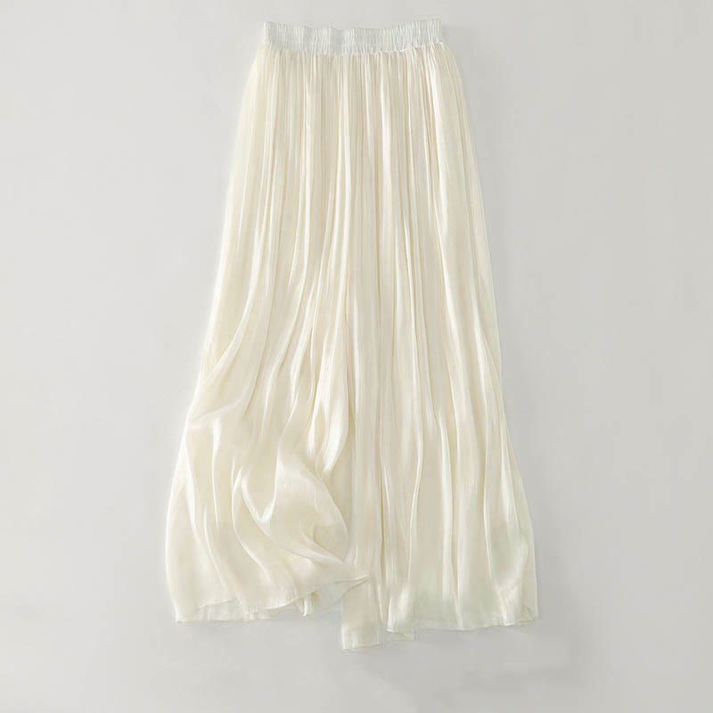 Buddha Stones Pantalon d'été uni pour femme en polyester - Beige - US8-10，UK/AU12-14，EU40-42 (2XL) - image 4