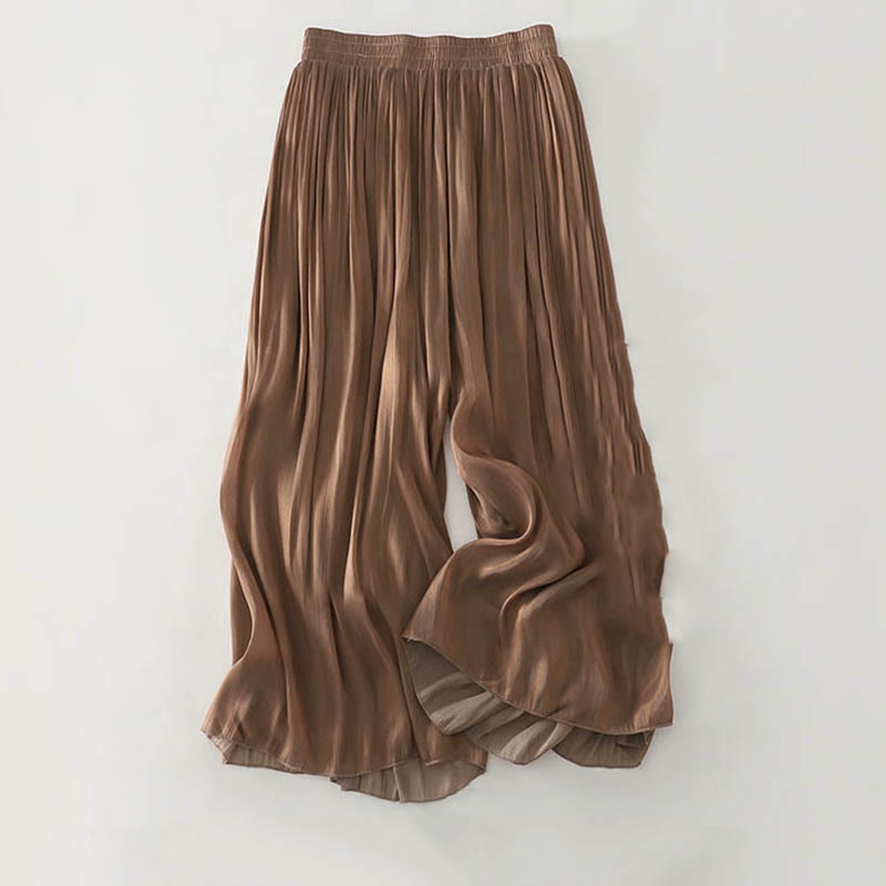 Buddha Stones Pantalon d'été uni pour femme en polyester - SaddleBrown - US8-10，UK/AU12-14，EU40-42 (2XL) - image 20