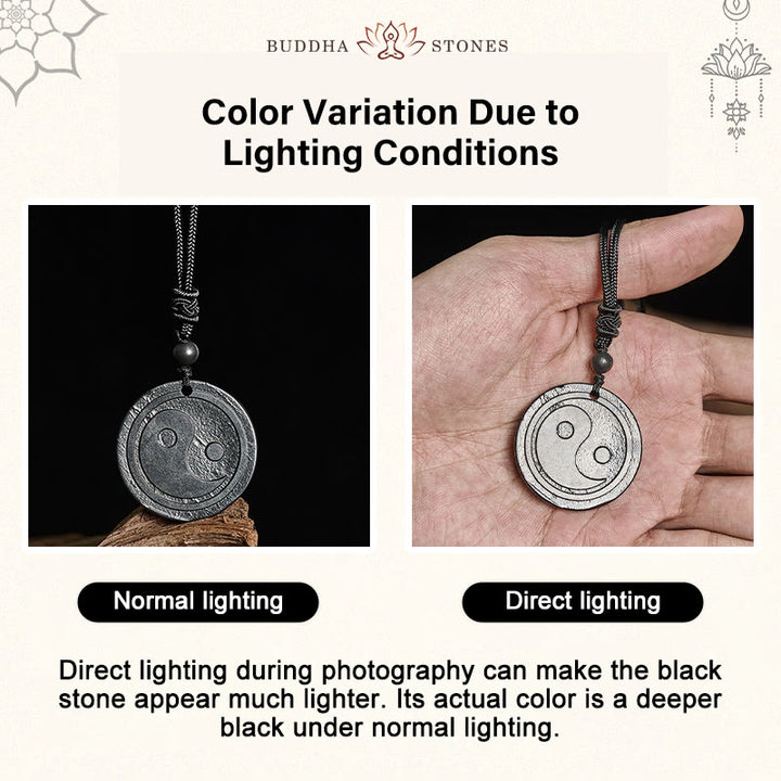 Collier pendentif en pierre de shungite naturelle et authentique, sculptée, symbole Yin Yang et protection, avec pendentif Buddha Stones. - image 4