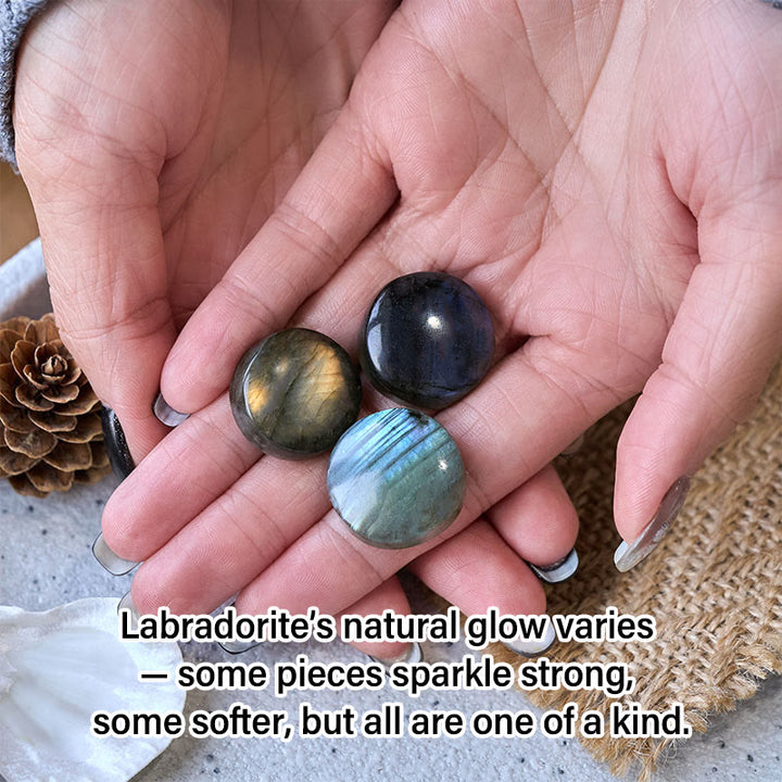 Buddha Stones Figurine décorative ronde en labradorite naturelle aux vertus curatives - image 4