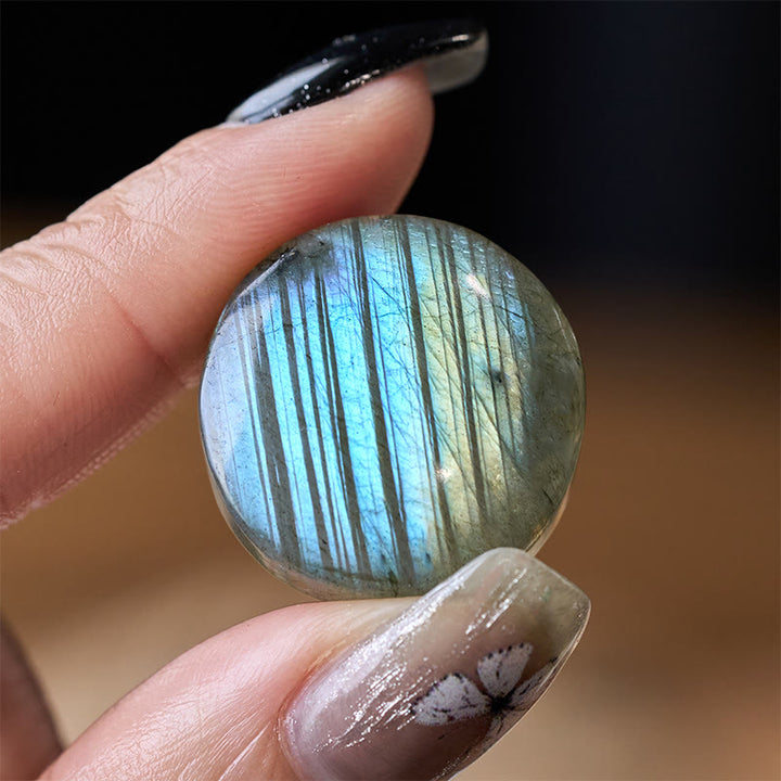 Buddha Stones Figurine décorative ronde en labradorite naturelle aux vertus curatives - image 8