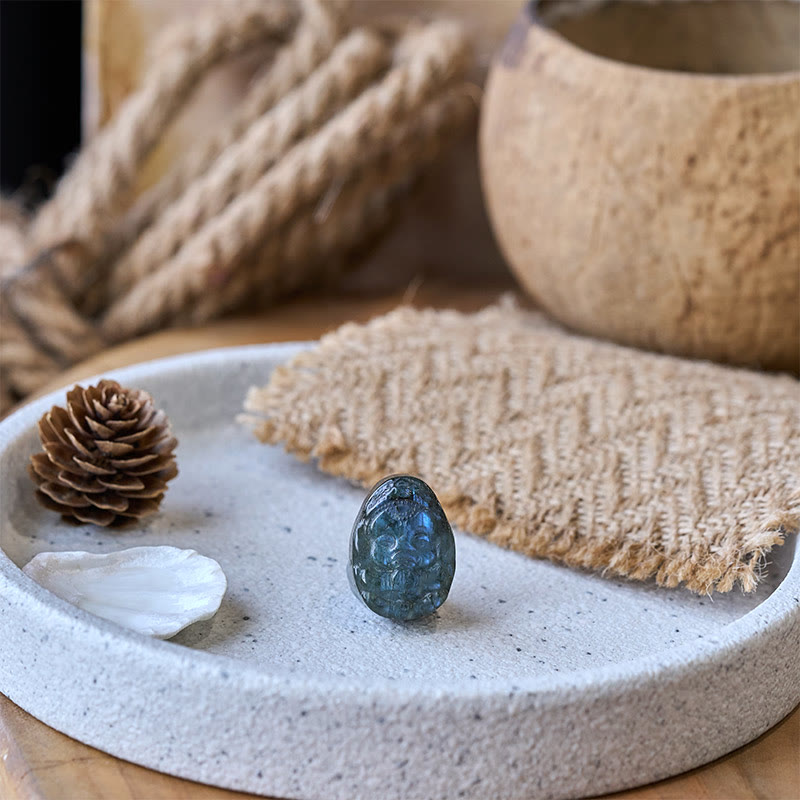 Buddha Stones Figurine d'éléphant Ganesh en labradorite naturelle, statue de protection et de guérison, décoration intérieure - image 5