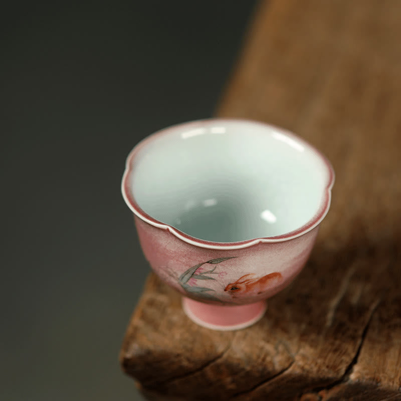 Buddha Stones Tasse à thé en céramique peinte à la main, motif lapin, orchidée, bégonia, style Kung Fu, 75 ml - image 7