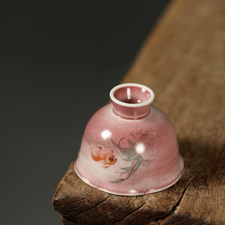 Buddha Stones Tasse à thé en céramique peinte à la main, motif lapin, orchidée, bégonia, style Kung Fu, 75 ml - image 11