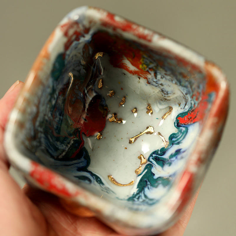 Buddha Stones Tasse à thé en céramique Shino peinte à la main représentant un Bouddha méditant de Dunhuang - image 11