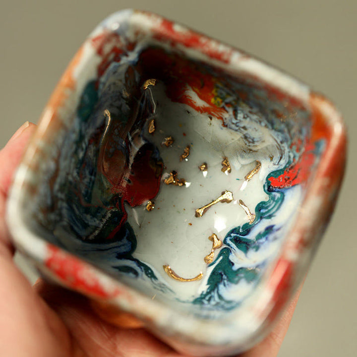 Buddha Stones Tasse à thé en céramique Shino peinte à la main représentant un Bouddha méditant de Dunhuang - image 11
