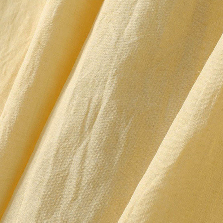 Buddha Stones Robe midi femme à manches trois-quarts, col rond et lacets, couleur unie printanière - image 15