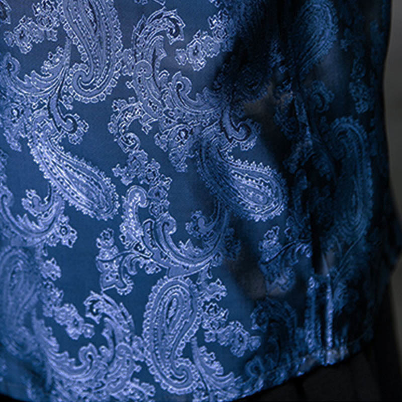 Buddha Stones Chemises à manches courtes pour hommes à motif de fleurs de cajou d'été et boutons brandebourg - image 38