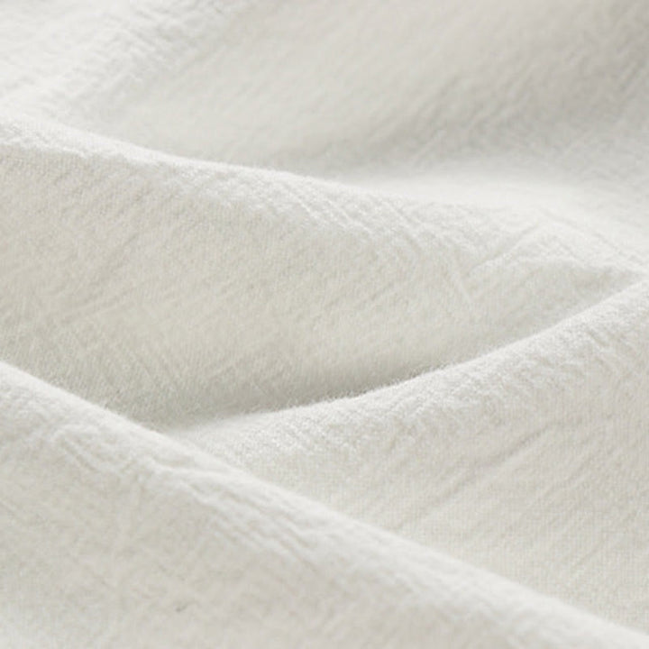 Buddha Stones Chemise homme en coton et lin à manches courtes, ornée de broderies de nuages ​​porte-bonheur et de boutons grenouilles d'été - image 8