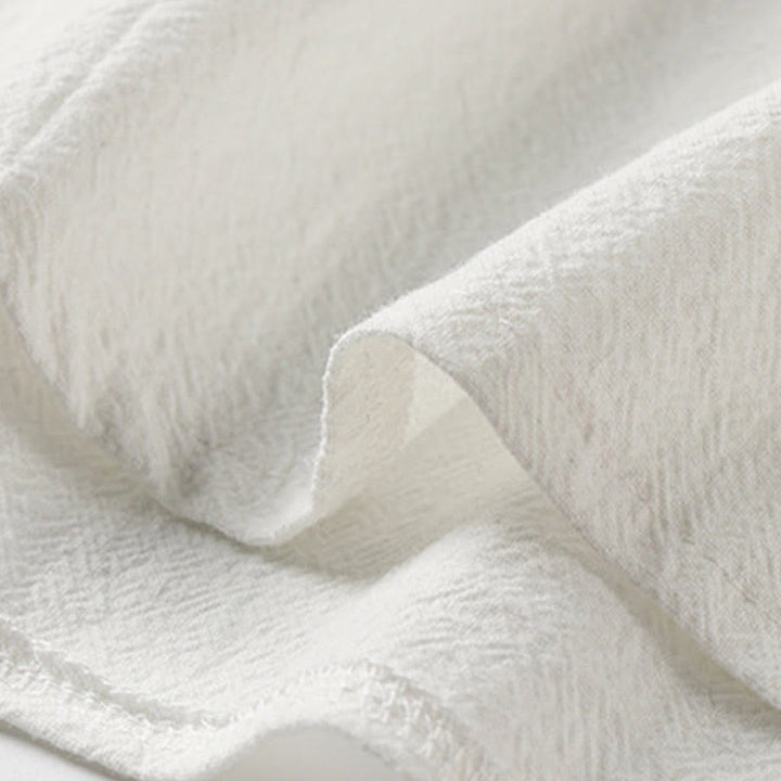 Buddha Stones Chemise homme en coton et lin à manches courtes, ornée de broderies de nuages ​​porte-bonheur et de boutons grenouilles d'été - image 6