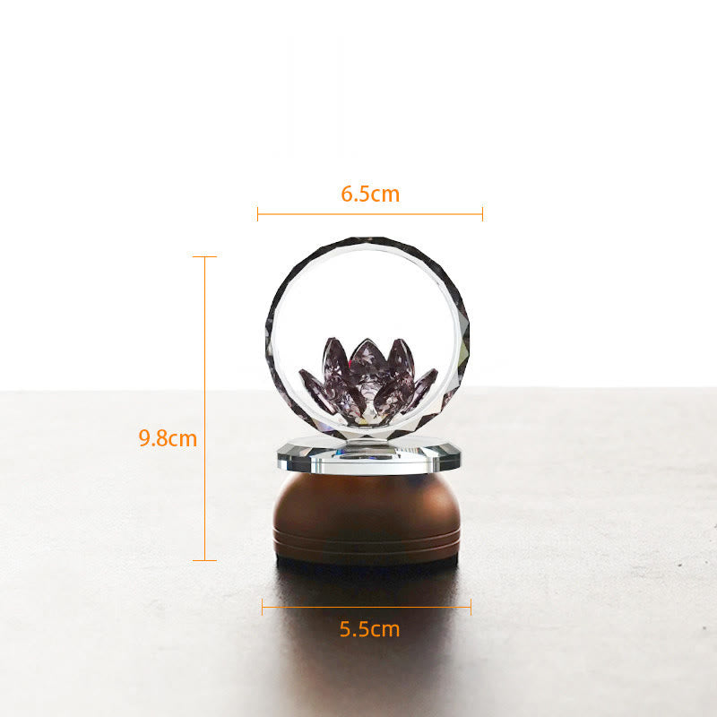 Buddha Stones Décoration intérieure Lotus en cuivre et laiton pour un nouveau départ - Base en alliage d'aluminium - 6,5 x 9,8 x 5,5 cm - Rechargeable - image 2