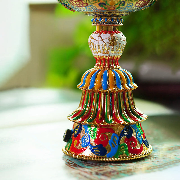 Buddha Stones Socle en verre Lotus Liuli, huit symboles auspicieux, décoration d'intérieur pour l'illumination - image 37