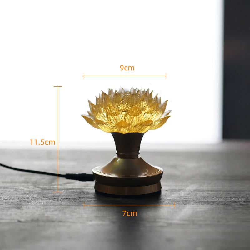 Buddha Stones Décoration intérieure Lotus Liuli en verre, cuivre et laiton, symbole de nouveau départ - Socle en cuivre et laiton « Lotus doré » (9 x 11,5 x 7 cm) - Module d'extension - image 30