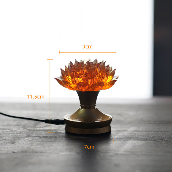 Buddha Stones Décoration intérieure Lotus Liuli en verre, cuivre et laiton, symbole de nouveau départ - Socle en cuivre et laiton Orange Lotus (9*11,5*7 cm) - Module d'extension - image 32