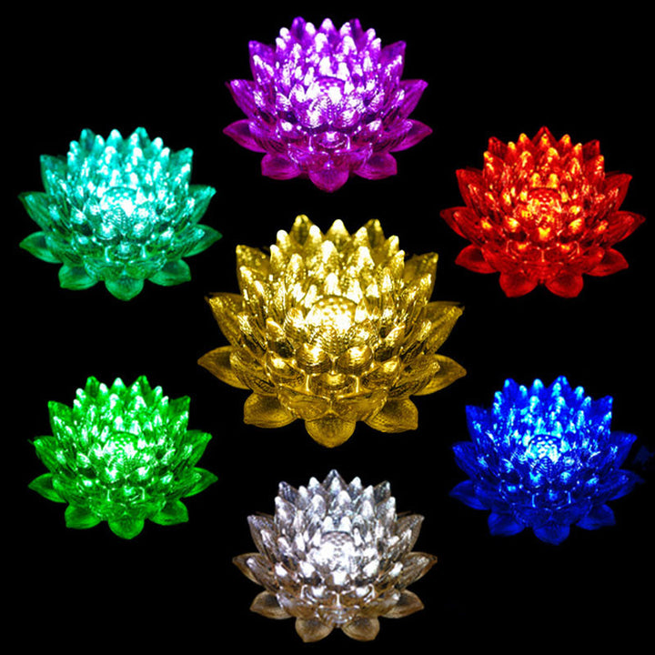 Buddha Stones Décoration intérieure Lotus Liuli en verre, cuivre et laiton, symbole de nouveau départ - image 48