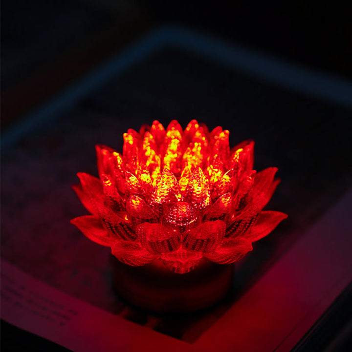 Buddha Stones Décoration intérieure Lotus Liuli en verre, cuivre et laiton, symbole de nouveau départ - image 7
