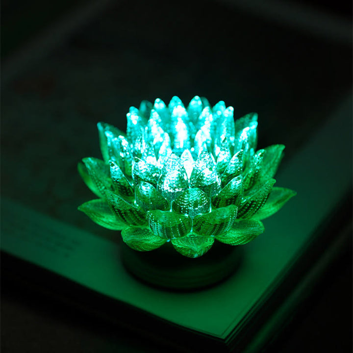 Buddha Stones Décoration intérieure Lotus Liuli en verre, cuivre et laiton, symbole de nouveau départ - image 47