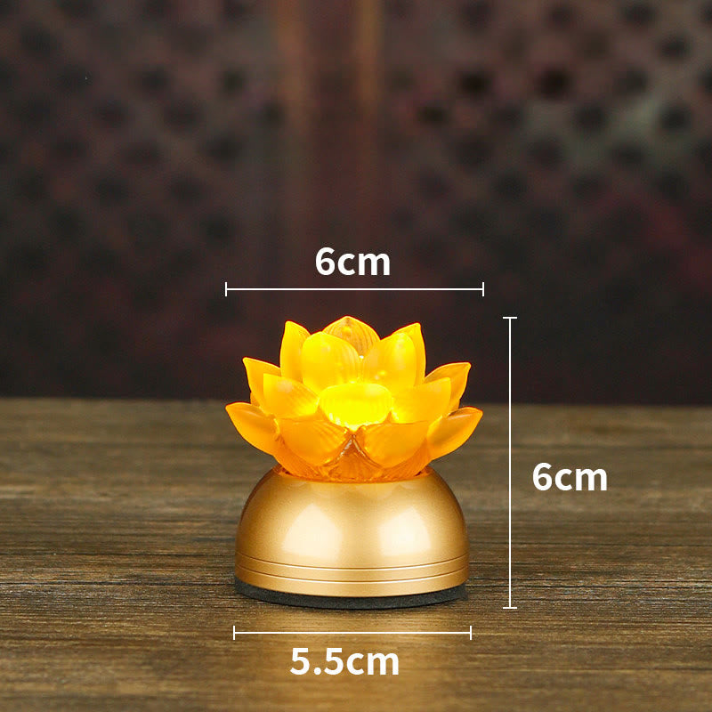 Buddha Stones Décoration intérieure Lotus Liuli en verre et cuivre pour un nouveau départ - Cuivre Brun Sable Rechargeable (6*6*5,5 cm) - image 21