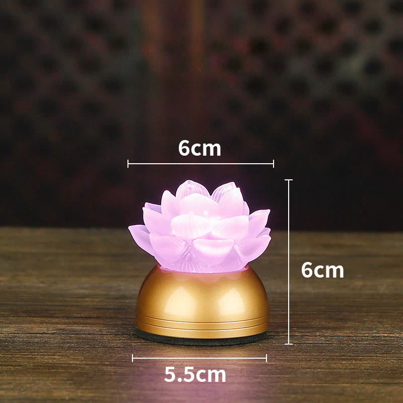 Buddha Stones Décoration intérieure Lotus Liuli en verre et cuivre pour un nouveau départ - Rechargeable rose cuivré (6*6*5,5 cm) - image 22