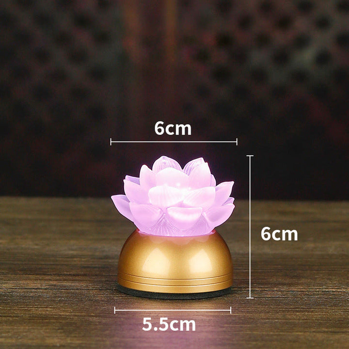Buddha Stones Décoration intérieure Lotus Liuli en verre et cuivre pour un nouveau départ - Rechargeable rose cuivré (6*6*5,5 cm) - image 22