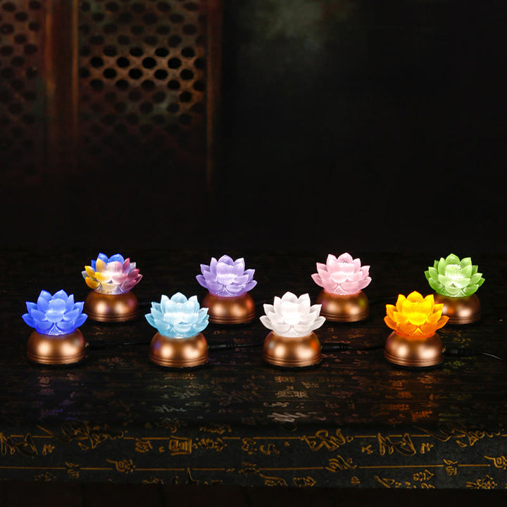 Buddha Stones Décoration intérieure Lotus Liuli en verre et cuivre pour un nouveau départ - image 26