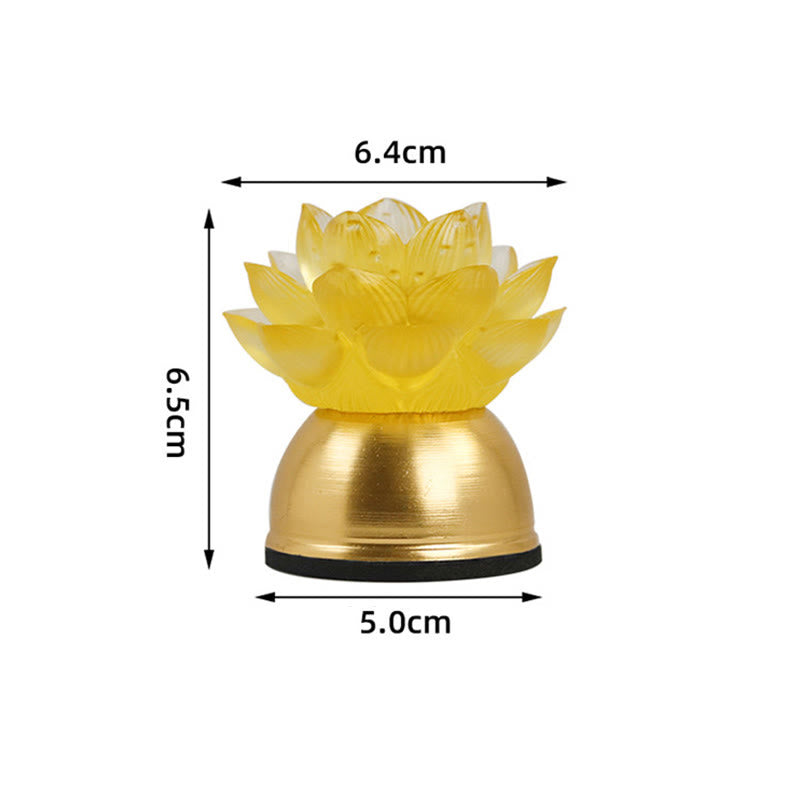 Buddha Stones Décoration intérieure Lotus Liuli en verre et cuivre pour un nouveau départ - image 13